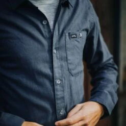 Lundhags Ekren Solid Langarmhemd - Mid Blue 465 -Lundhags lundhags ekren solid overhemd met lange mouwen mid blue 465 3 1397131